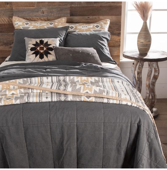 Paseo Road by Hiend Stonewashed Cotton Canvas Coverlet Charcoal