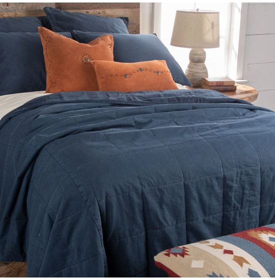 Paseo Road by Hiend Stonewashed Cotton Canvas Coverlet Denim