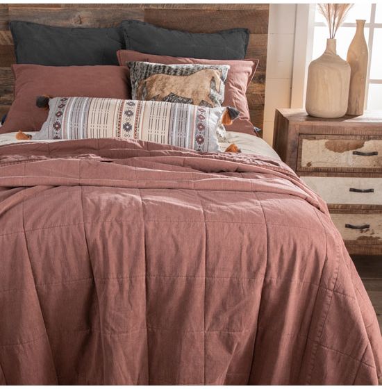 Paseo Road by Hiend Stonewashed Cotton Canvas Coverlet Sarsaparilla