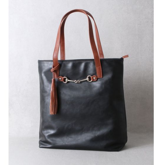 Black Snaffle Bit Tote