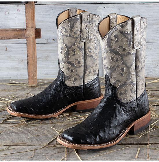 Rod's Black Full Quill Ostrich Boots