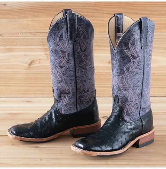 Rods Black Ostrich Skid Row Boots By Anderson Bean