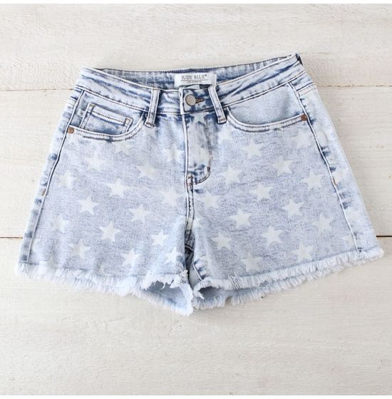 Judy Blue Mid-Rise Be A Star Shorts