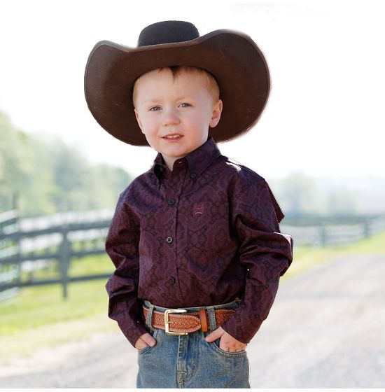 Cinch Boys Toddler Paisley Multi Long Sleeve Western Shirt 58 OFF