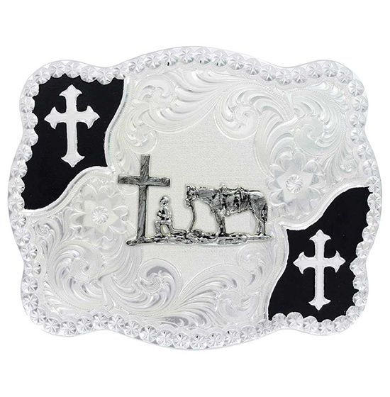 Cowboy prayer belt buckle outlet
