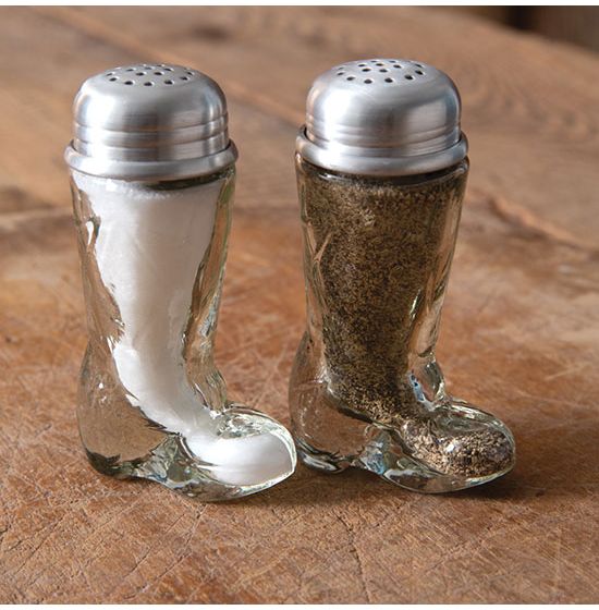 Cowboy Boots Glass Salt and Pepper Shaker Set