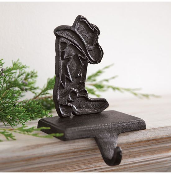 Cowboy Boot Cast Iron Stocking Holder