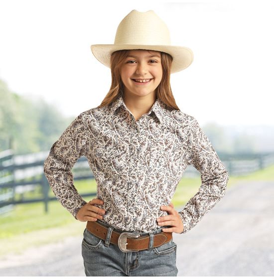 Panhandle Roughstock Girls' Prickly Paisley Top