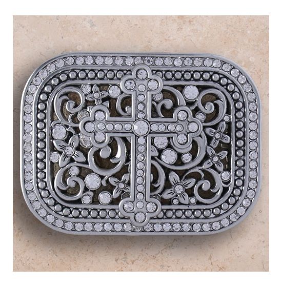 Rectangular Crystal Cross Buckle