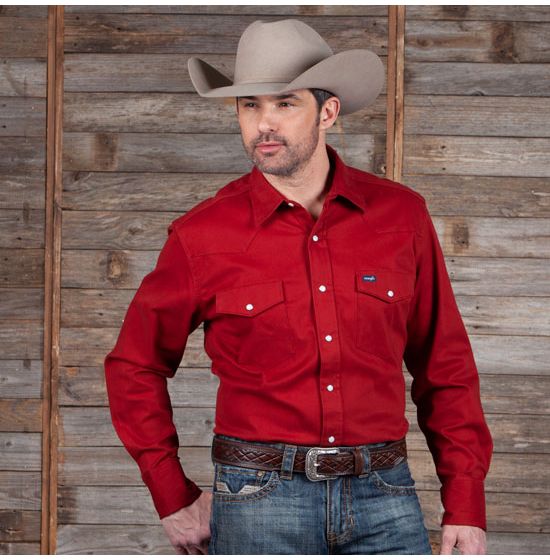 Wrangler Advanced Comfort Red Work Shirt