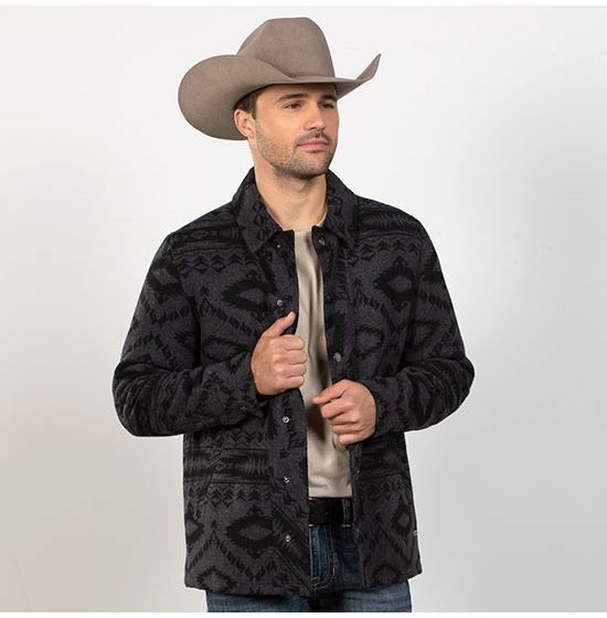 Aztec Wool Jacquard Shirt Jacket from Powder River - 194648992015