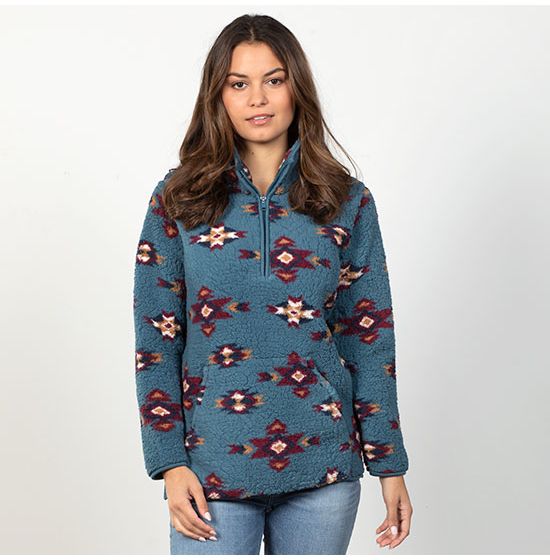 Wrangler Retro Carolina Blue Aztec Pullover