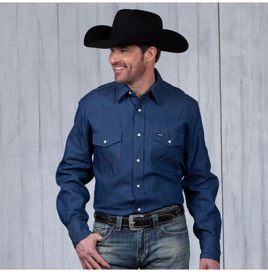 Wrangler Western Denim Work Shirt