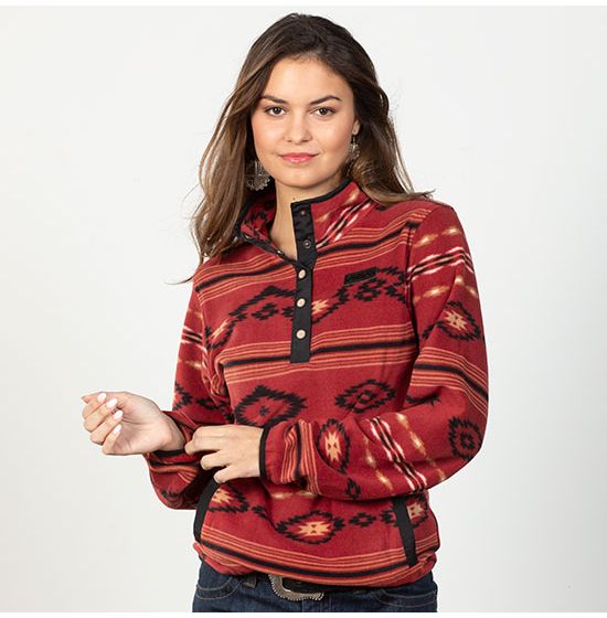 Cinch Red Sun Aztec Pullover