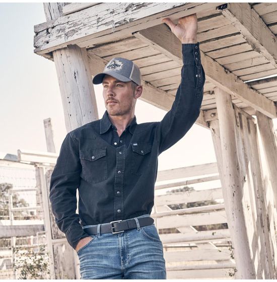 Amazon.com: Wrangler Men's Iconic Denim Regular Fit Snap Shirt : Clothing,  Shoes & Jewelry