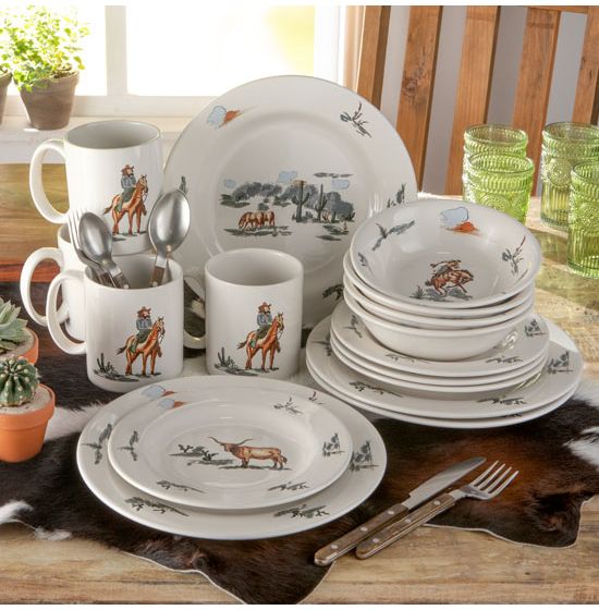 Ranch Life Western Dinnerware Set & Serving Dishes