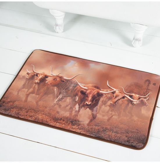 Day of Longhorns Memory Foam Bath Mat