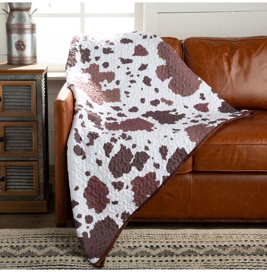 Cow Print 50 x 60 Quilted Throw Blanket