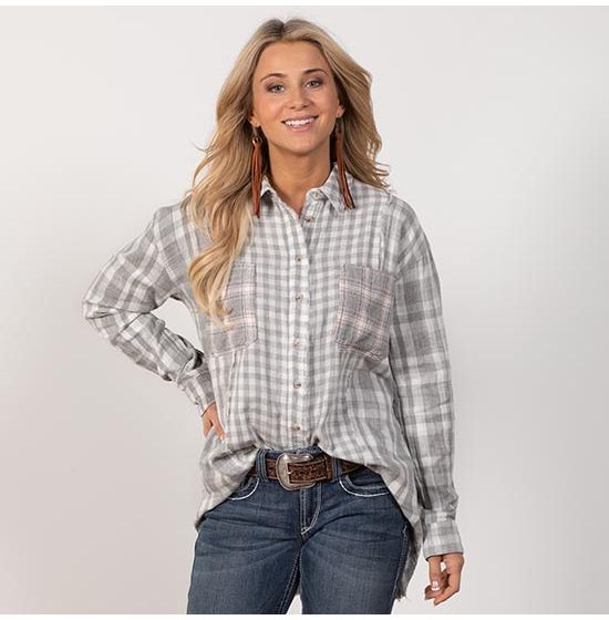 Grantham Grey Plaid Top