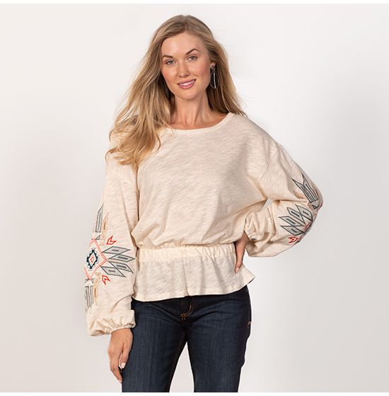 Wrangler Retro Oatmeal Aztec Top