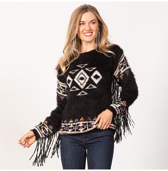 Arizona Aztec Fringe Sweater