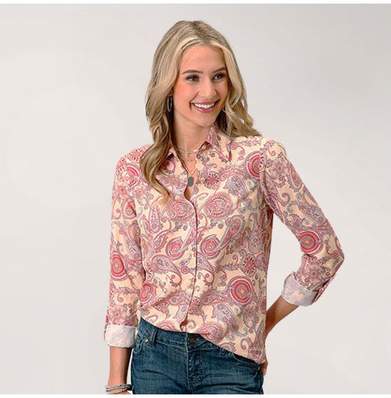 Roper Women's Pretty Pink Paisley Top