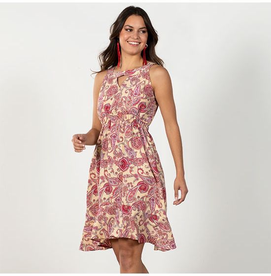 Roper Pretty Pink Paisley Dress