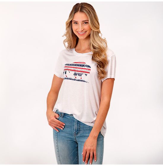 Roper Patriotic Buffalo Tee Shirt