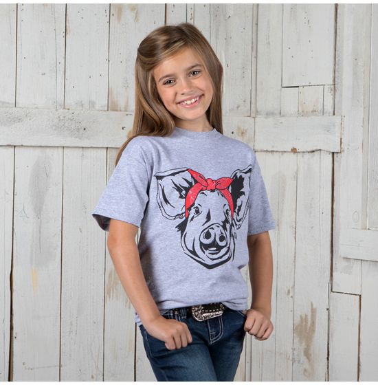 Girls' Paisley Bandana Pig Tee Shirt