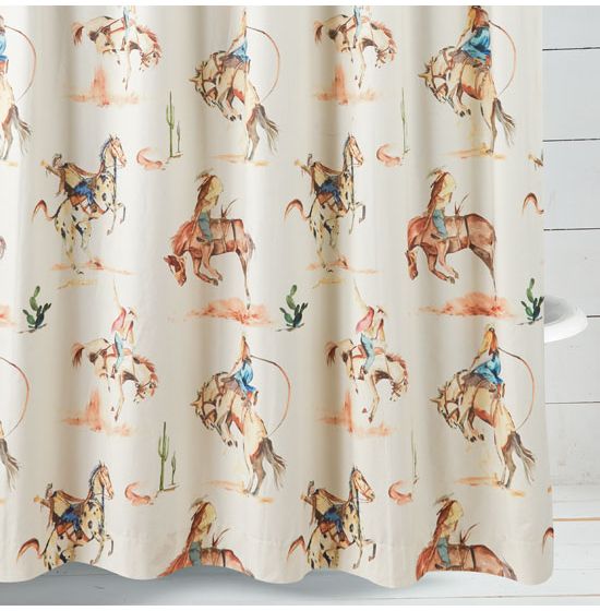 Cowboy Bronco Shower Curtain