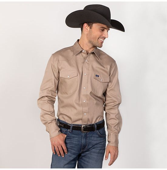 Wrangler Cowboy Cut Khaki Work Shirt