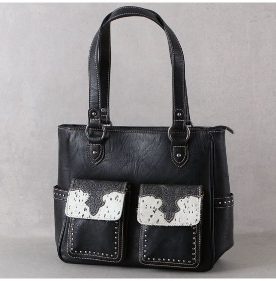 Sugarland Black Cowhide Concealed Carry Handbag