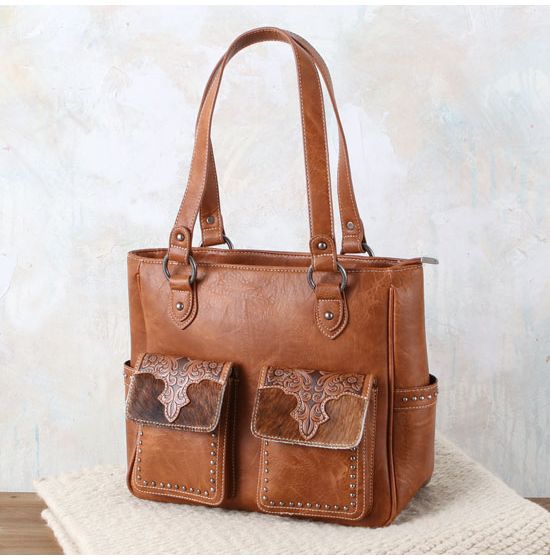 Sugarland Brown Cowhide Concealed Carry Handbag