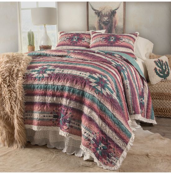 Rose Canyon Ruffle Quilt Set