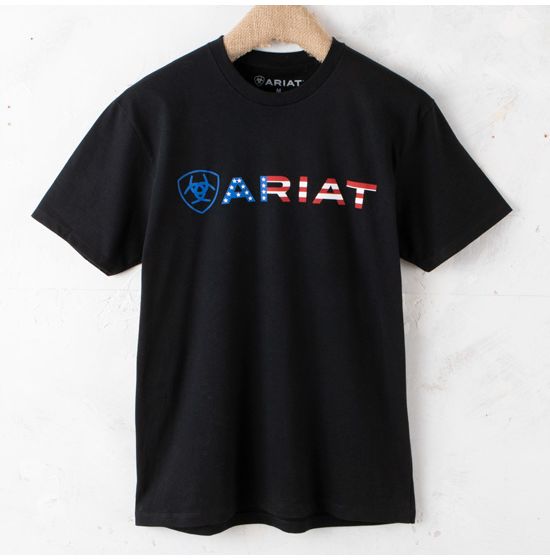 Ariat USA Black Wordmark T Shirt