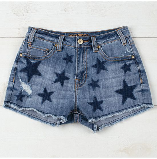 Jean shorts with stars on them hot sale