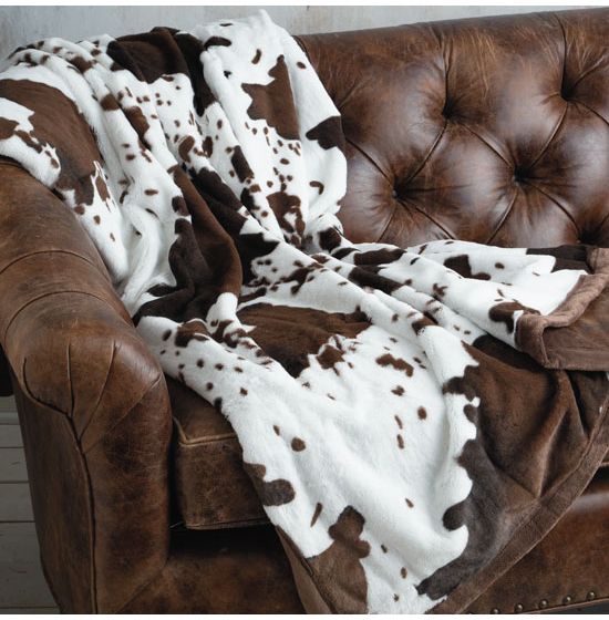 Cozy Faux Fur Cowhide Throw