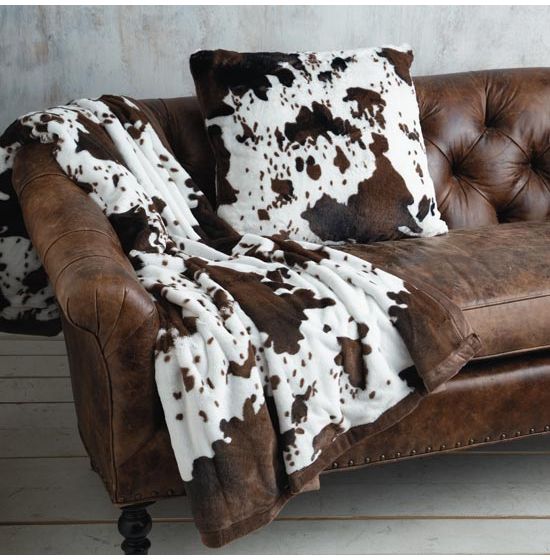 Cozy Faux Fur Cowhide Throw