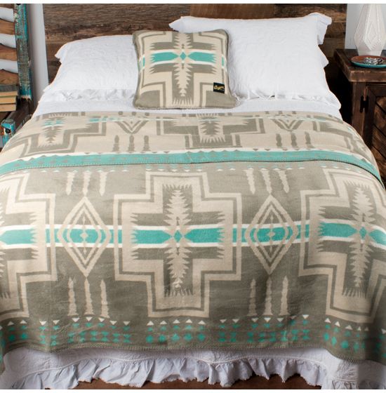 Agawam Turquoise and Grey Blanket