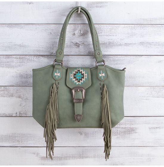 Darby Green Aztec Handbag
