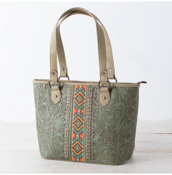 Green Aztec Conceal Carry Handbag