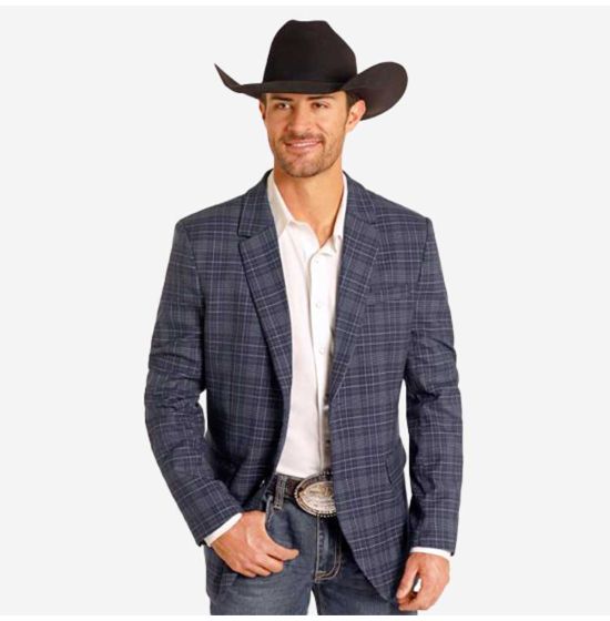 Rock & Roll Denim Men's Plaid Sport Coat
