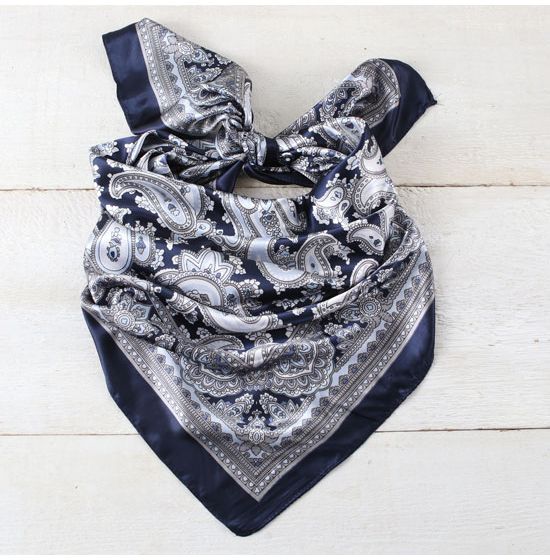 Navy Smoke Paisley Wild Rag