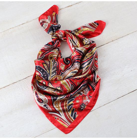 Red and Gold Paisley Wild Rag