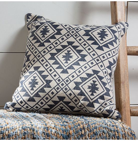 Navy geometric pillow outlet