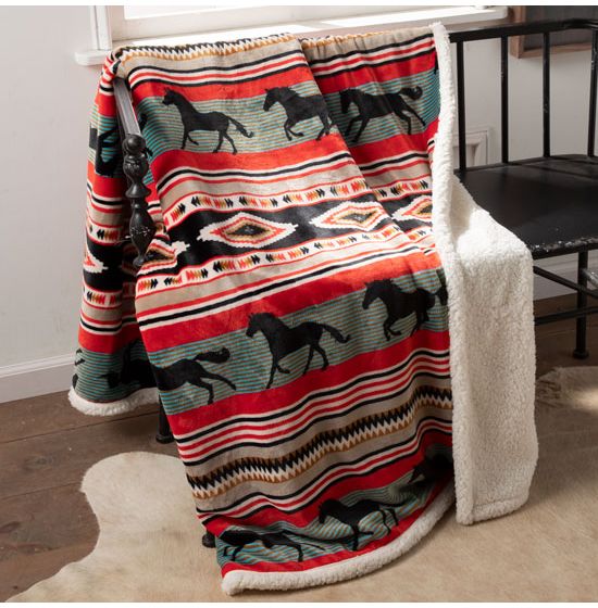 Black Stallion Throw Blanket by Wrangler