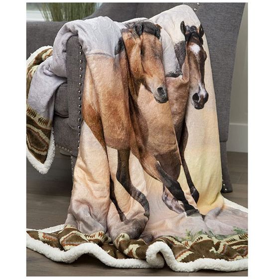 Wild Horses Throw Blanket