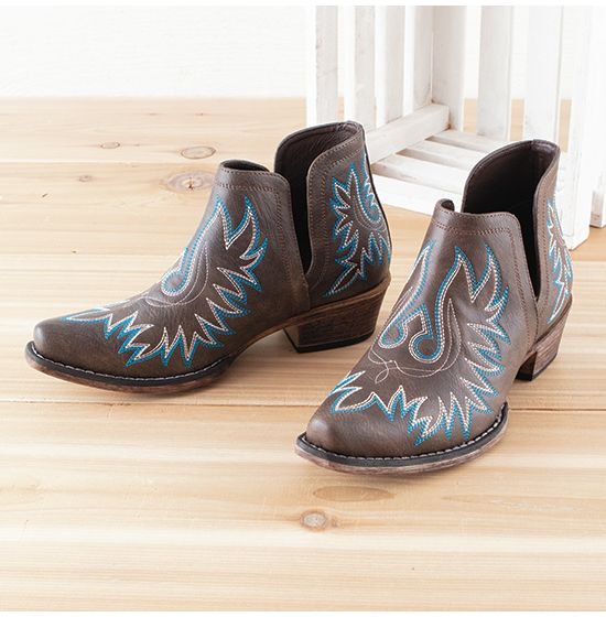 Roper Brown and Turquoise Ava Booties