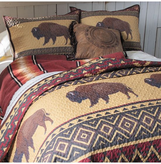 Yellowstone Brown Buffalo Quilt Set Bedding Collection