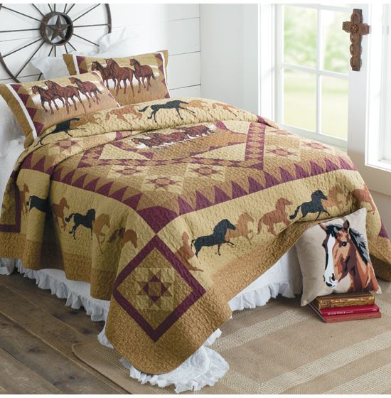 Horse Country Quilt Set, Country Bedding King Size